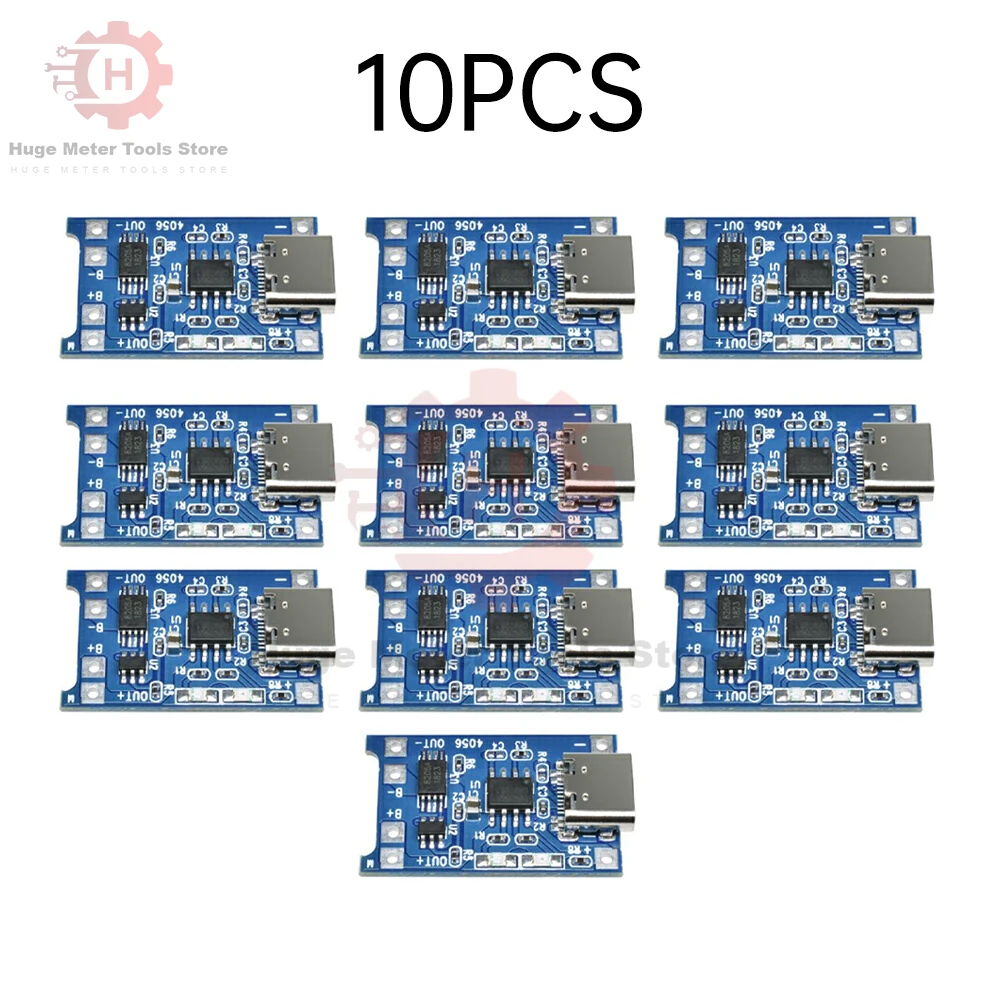 

10PCS TP4056 18650 Lithium Battery Charger Module Type-c USB 5V 1A Min Charging Board with Protection Functions Li-ion