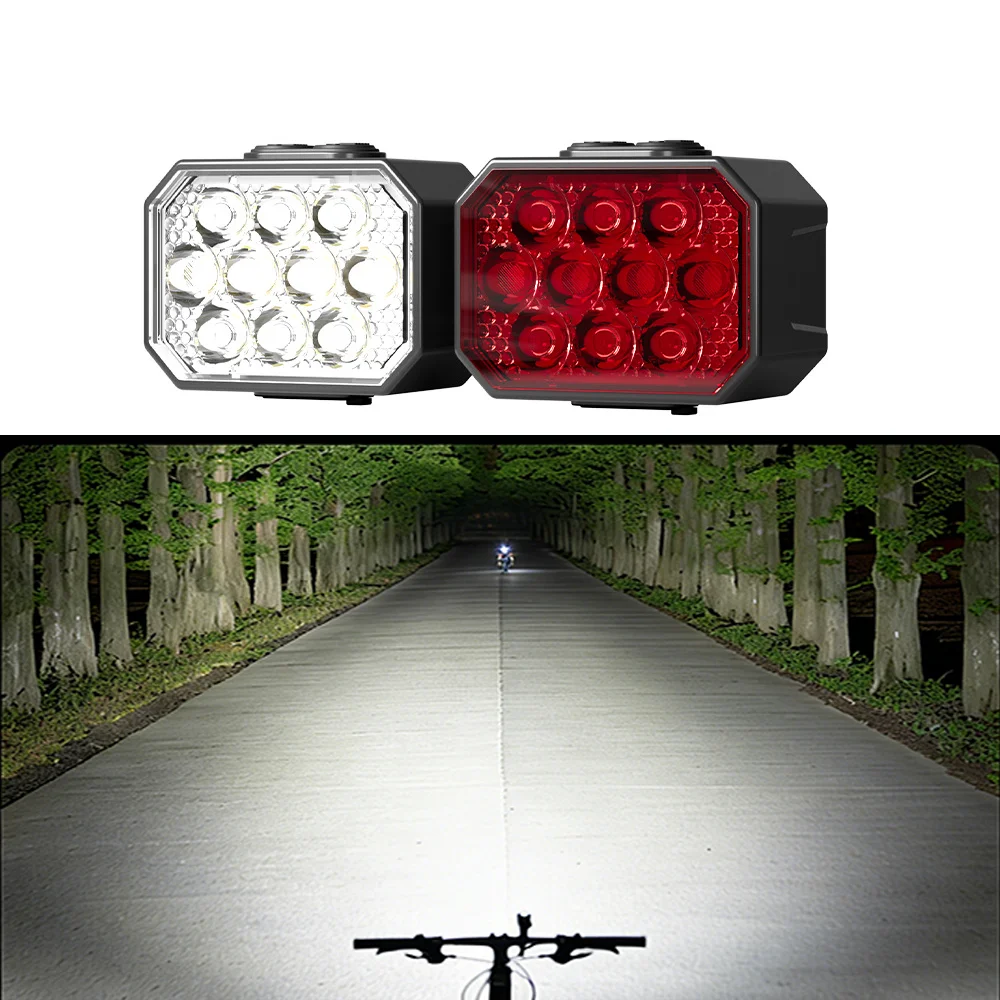

10 LED Bead Bicycle Light High Bright Bicycle Headlight Recharge Cycling Lamp Bike Taillights Night Riding Warning Lamp