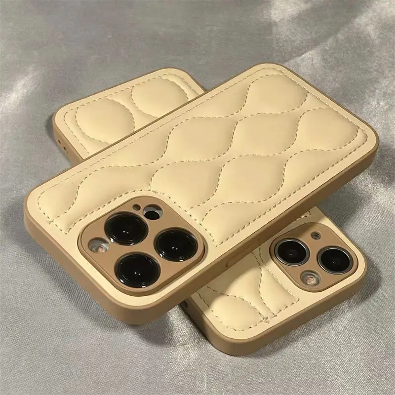 Soft Down Jacket Cover For iPhone 16 Pro Max Skin Feeling Cover For iPhone 15 14 13 Pro 12 11 Lens Protection Anti-fall Shell