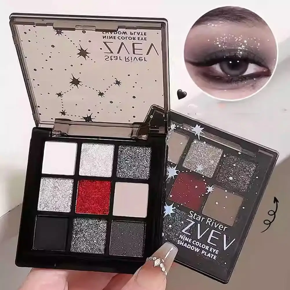 ZVEV Sweet Cool Rose Small Smoke Nine Colors Eyeshadow Eye Palette Pearlescent Babes Cool Contrast Makeups Gel Shadow Matte V5S8