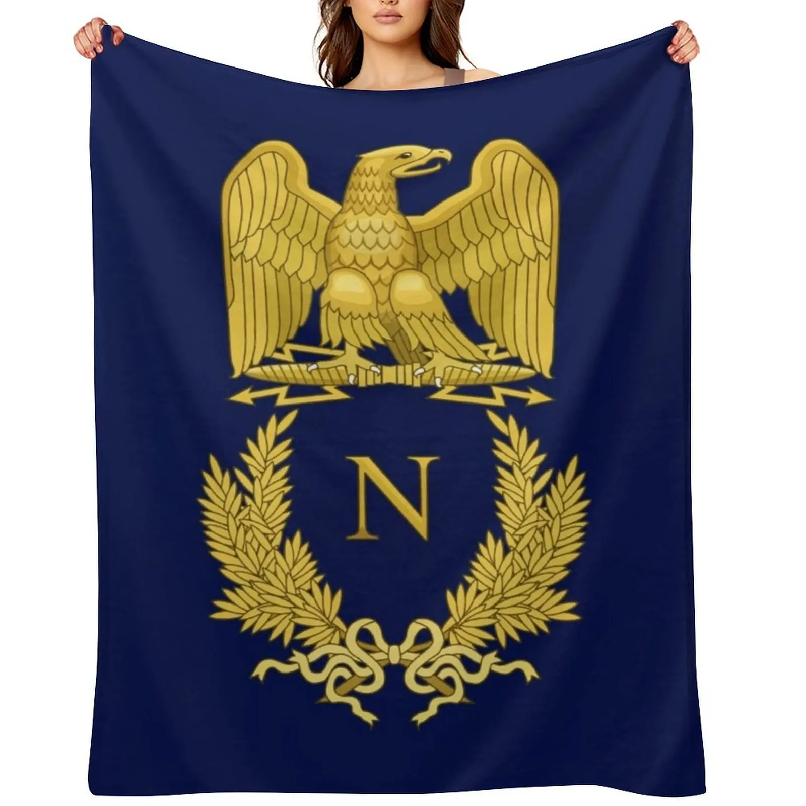 

Emblème de Napoléon Bonaparte Throw Blanket Multi-Purpose Bed linens Soft Plaid Thermals For Travel Blankets