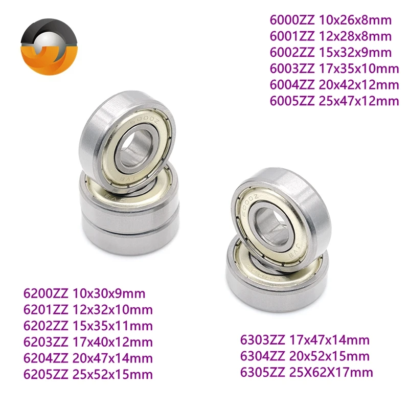 

1P 6000 6001 6002 6003 6004 6005 6200 6201 6202 6203 6204 6205 6303 6304 6305 ZZ 2Z смазочные радиальные шарикоподшипники ABEC-7