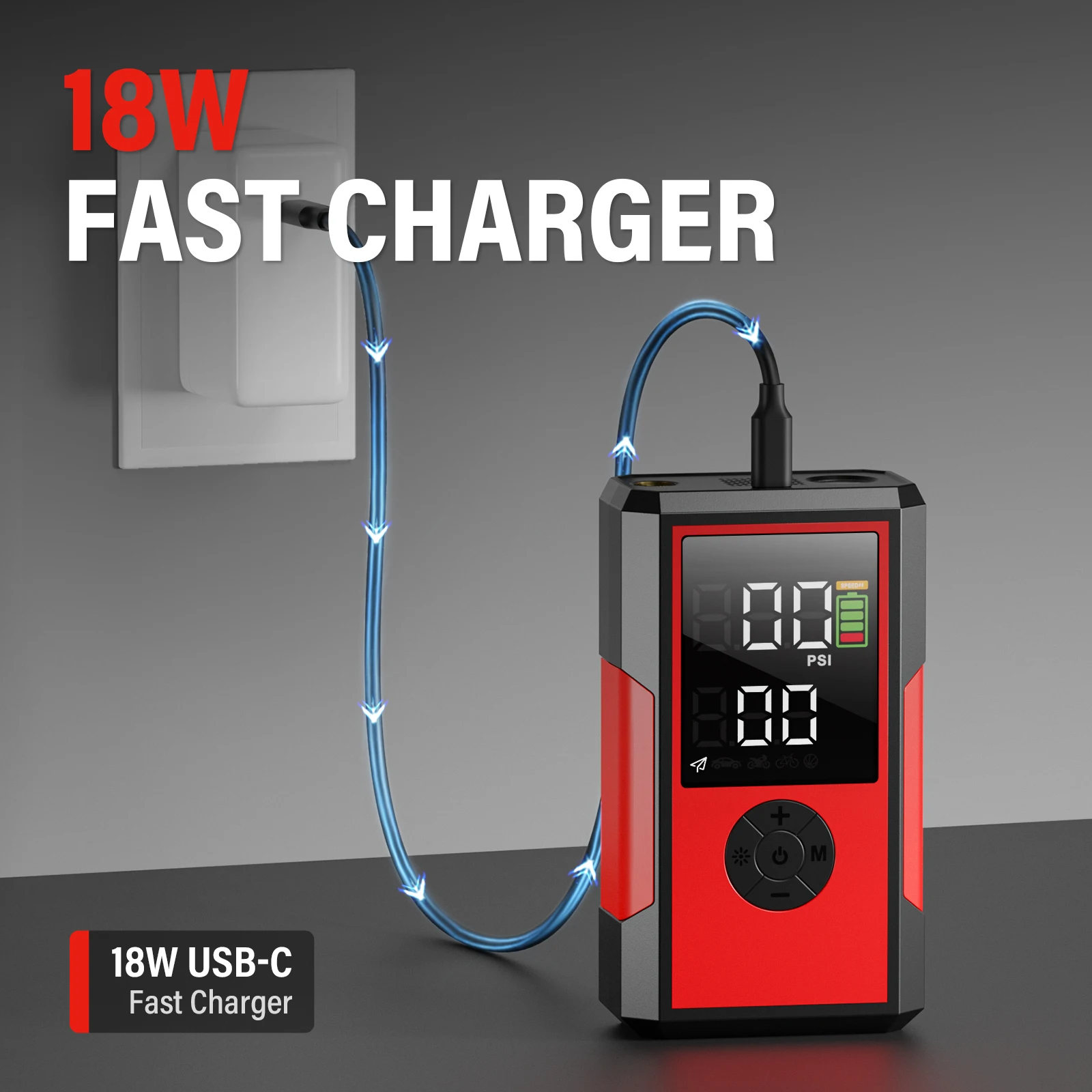 150PSI Car Air Compressor With Battery 10000mAh Portable Electric Tire Inflator For Car Motorcycle Air Pump Tire Inflatable Pump view 5