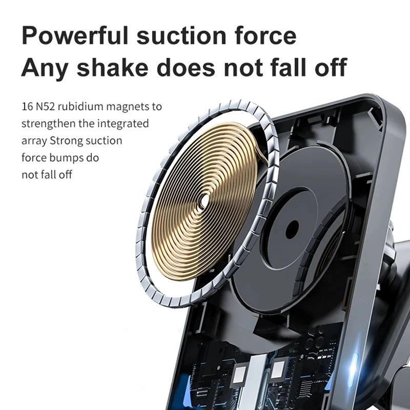 Магнитные беспроводные зарядные устройства 15 Вт, автомобильная вентиляционная подставка, держатель для телефона, станция быстрой зарядки для Iphone 12 13 Pro Max