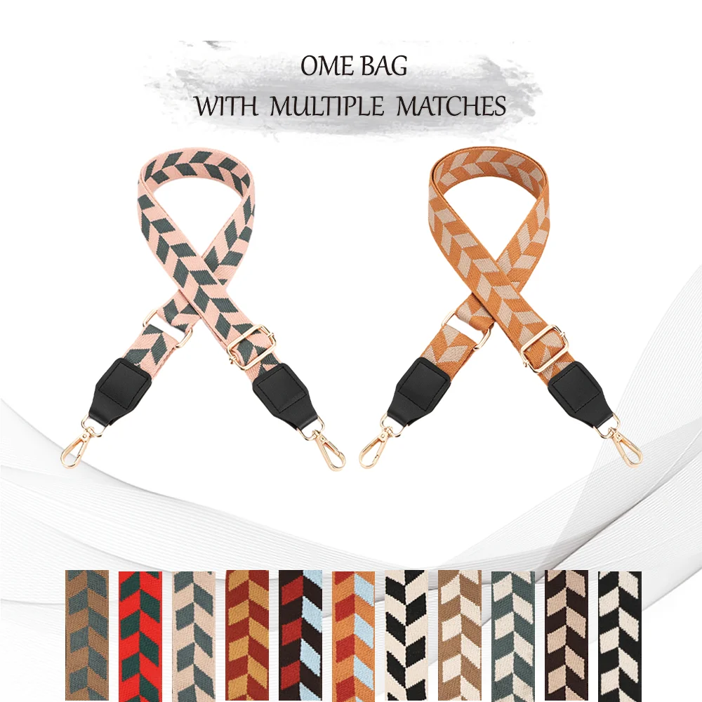 2PCS 3.8cm artistic style Width Straps For Bags Shoulder Strap Crossbody Replacement strap Backpack bandwidth shoulder strap