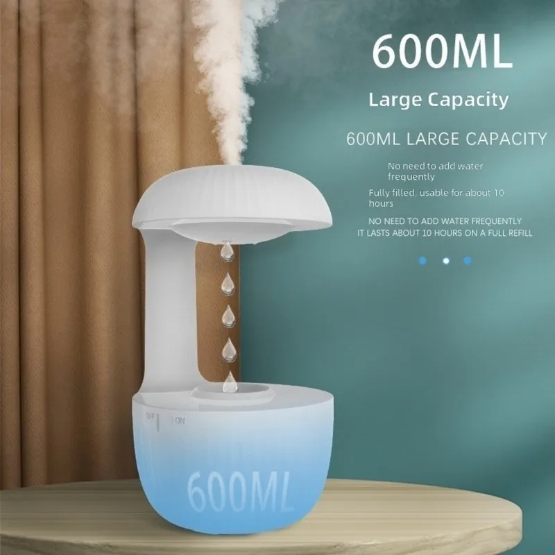 A21F-Dual Safety Protection& Large Capacity Anti-Gravity Humidifier Featuring LED Lighting For Home& Office Decoration