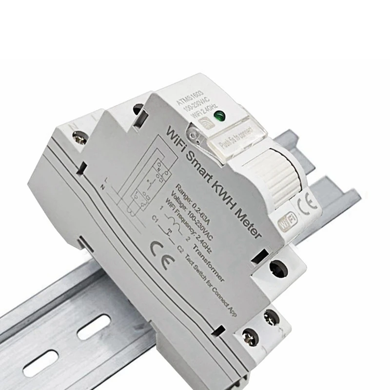 5X ATMS1603 Tuya Eenfase Wifi Intelligente Energiemeter 100A Din Rail Nauwkeurig Meten Voltmeter Ampèremeter Power