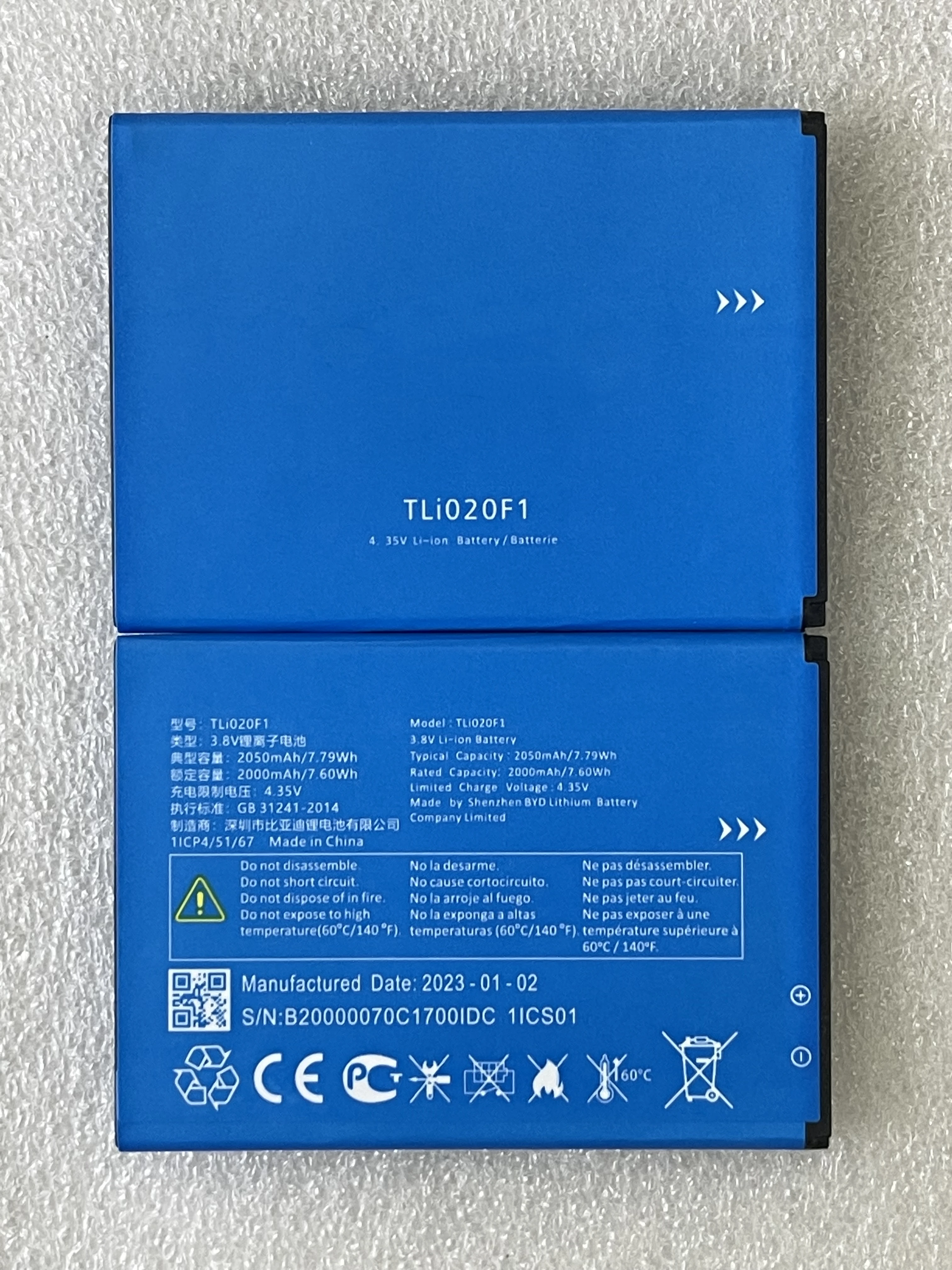 Original 2050mAh TLi020F1 TLi020FA Battery For Alcatel Mobile Phone+Tracking number