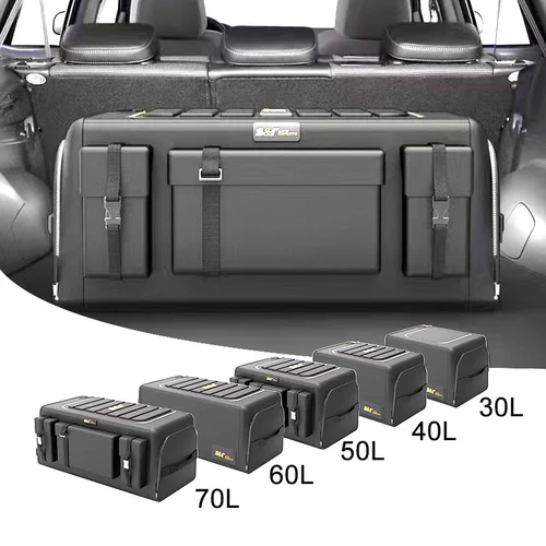 Caja organizadora de maletero de coche, bolsa de almacenamiento de herramientas multiusos para automóvil de gran capacidad, tela Oxford plegable para caja de almacenamiento de emergencia