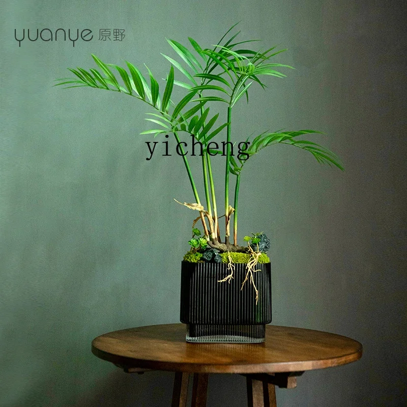 4-13New Chinese Style Artificial Green Plant Micro Landscape Living Room Hotel Front Desk Decoration Piece Decorative Flower