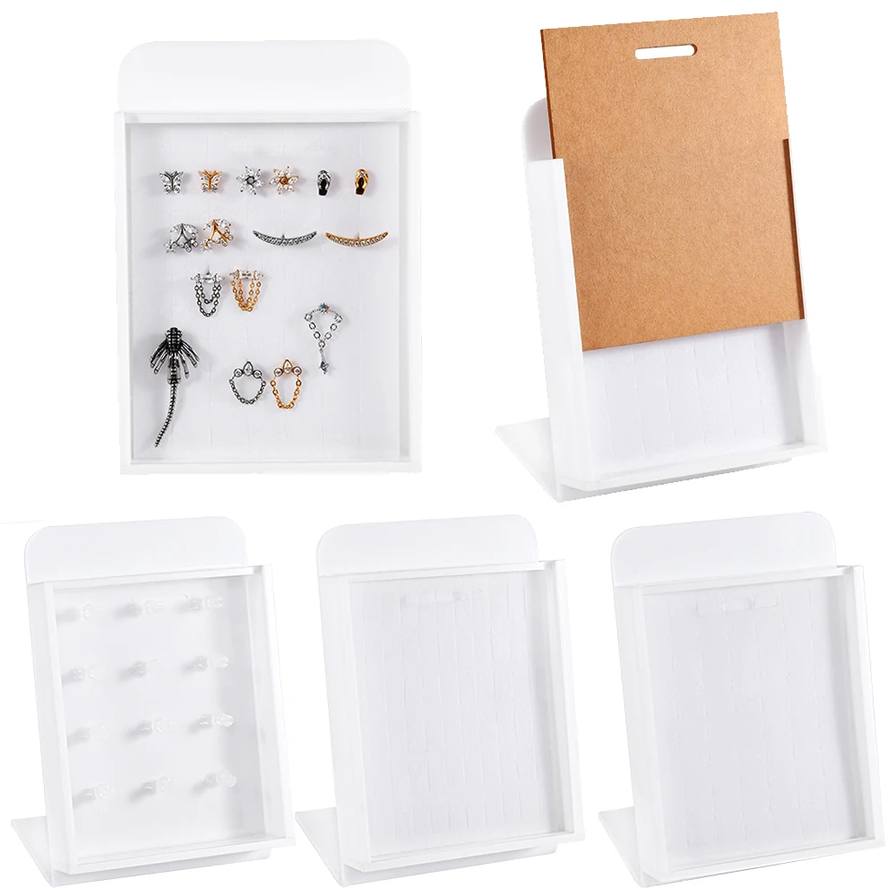 

1PC Acrylic 12 Hooks Earrings Show Plastic Display For Selling Clear Stand Showcase Septum Click Personal Ear Studs Storage Rack