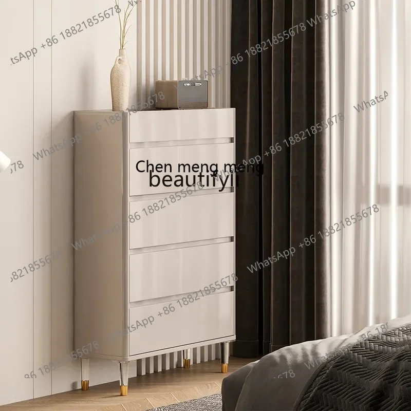 M182 1Ultra-thin five-bucket storage cabinet, simple modern bedside master bedroom TV cabinet, narrow storage cabinet