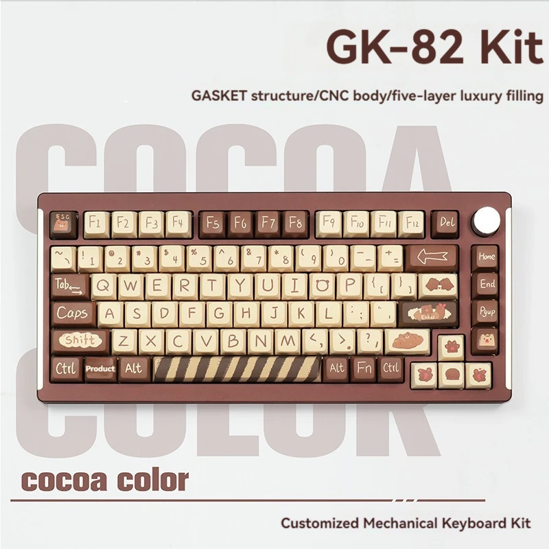 Kit de teclado mecánico GK82 con cable de aluminio, junta tipo C, perilla de Metal multifunción de intercambio en caliente RGB, teclado de juego de oficina personalizado 75%