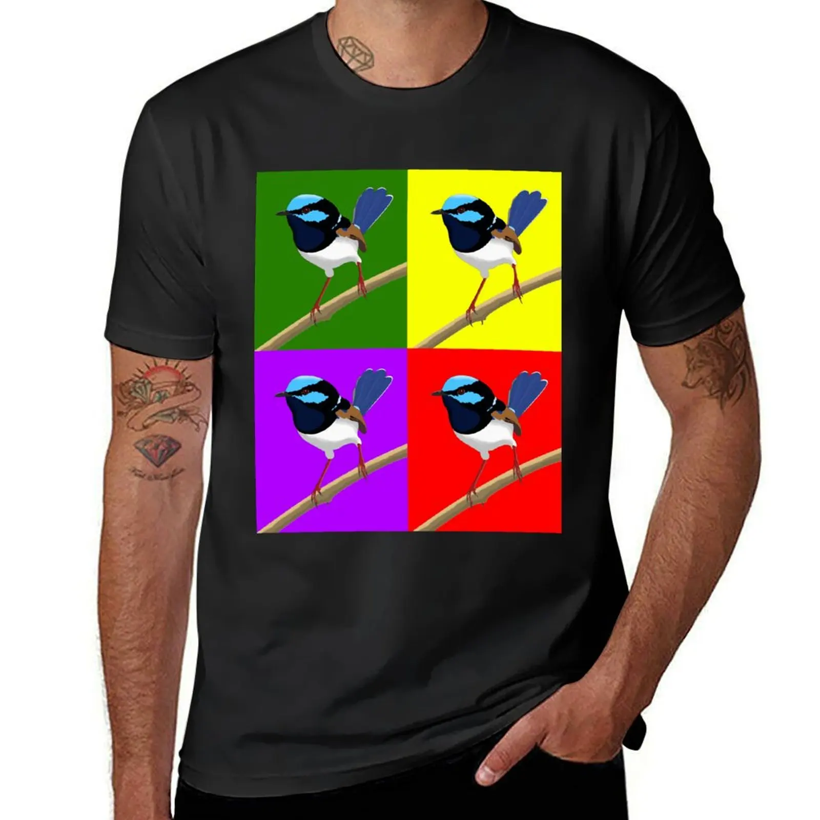 Superb Fairywren pop art style T-Shirt plus size tops shirts graphic tees tops for a boy heavyweight t shirts for men