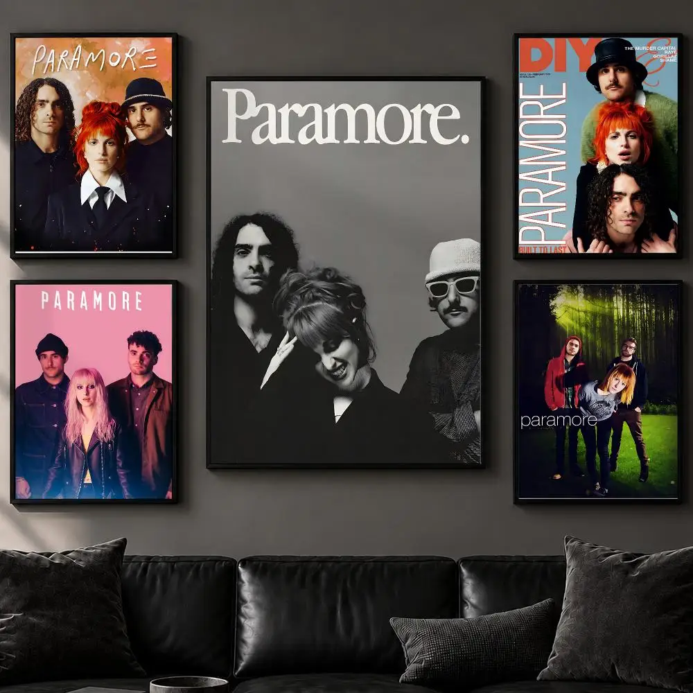 Band P-ParamoreS Poster Art  Self-Adhesive No Glue Residue Wall Decor for Bedroom Living Room