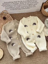 Autumn Winter Baby Clothes Toddlers Warm Long Sleeves Knitted Rompers Infant Girls Fleece Cute Jumpsuits Newborn Boys Bodysuits