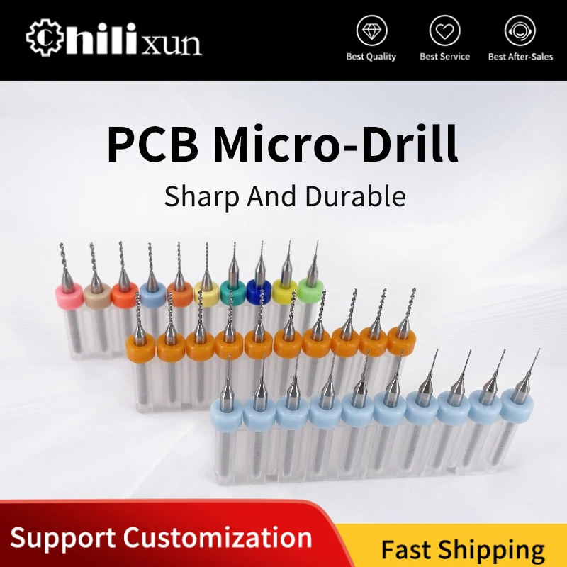 

10pc 0.1-3.0 mm Alloy Micro Drill Bit, PCB Mini Drill Bit, Tungsten Steel Carbide Drill Bit, Set Printed Circuit Board Drill Bit