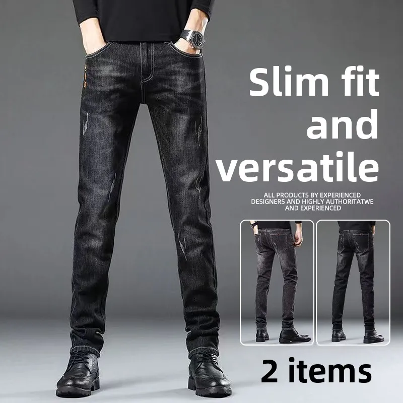 

Мужские джинсы American Sle, прямые брюки, модные зимние повседневные брюки, модные и удобные, из хлопковой ткани, износостойкие