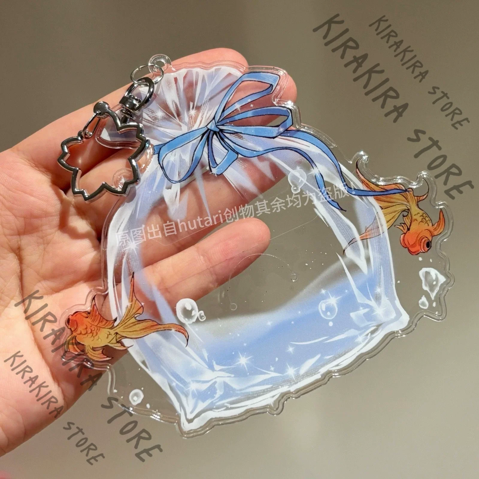 

Goldfish Bag Shaped Acrylic Pendant Emblem Display Ornaments Cosplay Keychain Keyring Protect Badge Storage Taking Photos Props