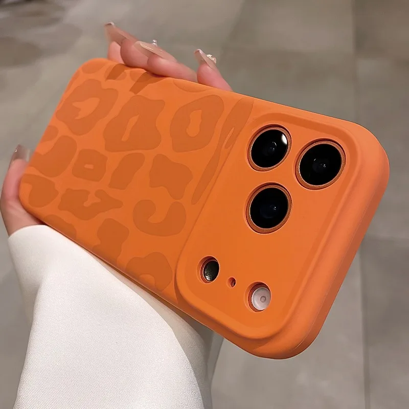 Modische Handyhüllen aus Flüssigsilikon mit Leopardenmuster für iPhone 17 16 12 Pro Max 14 15 Plus 17, staubdicht, weich, stoßfest. – Detail 8