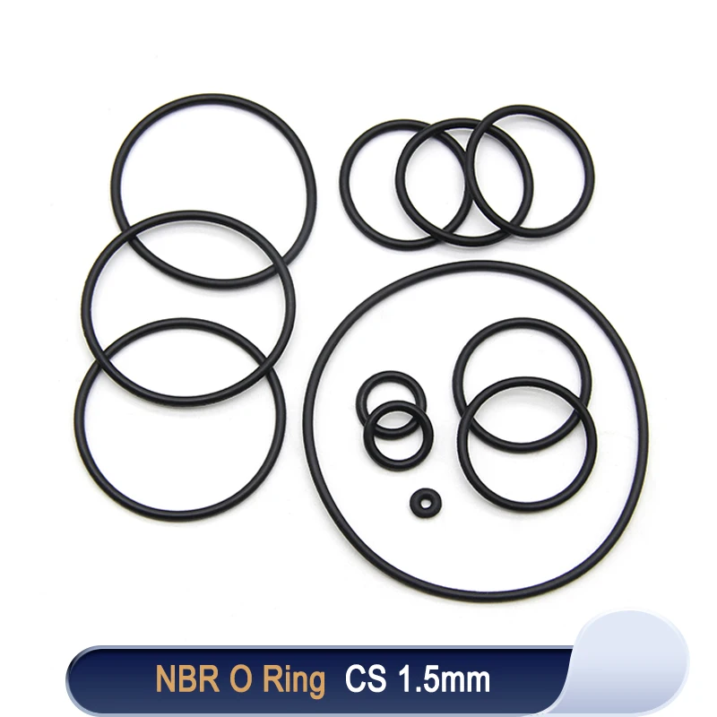 50/100pcs NBR O Ring Nitrile Rubber Gasket CS 1.5mm  OD 4.5mm ~ 80mm Black Round O Type Corrosion Oil Resist Sealing Washer