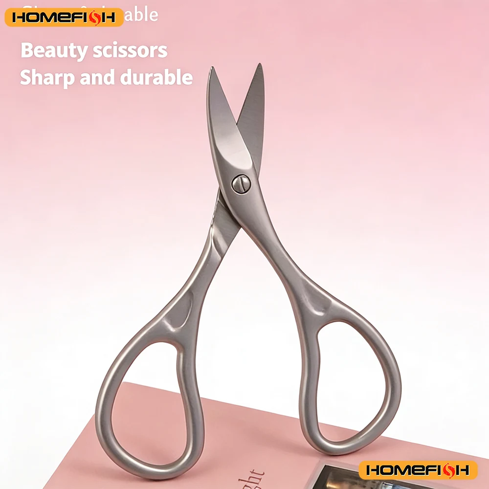 กรรไกรตัดเล็บอเนกประสงค์แบบโค้ง - 1 ชิ้น ดีไซน์ระดับมืออาชีพสำหรับการตัดแต่งคิ้ว ขนตา และเล็บมือ/เท้าอย่างแม่นยำ