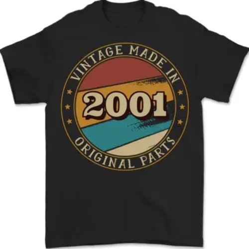 22nd Birthday Vintage Made In 2001 Mens T-Shirt 100% Cotton