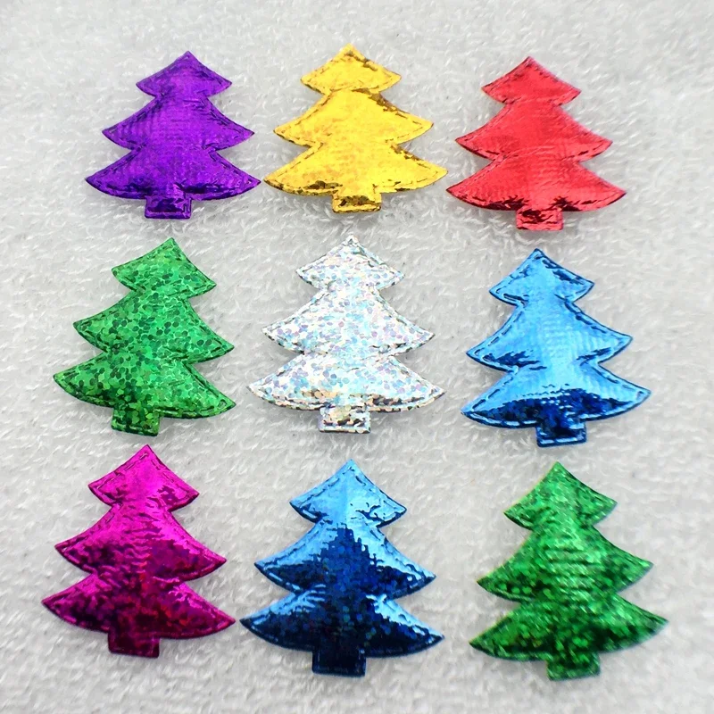 80PCS/lot 32*34mm Cloth Sequins patches  icon Christmas tree Appliques riverdale qatar uae -C52A