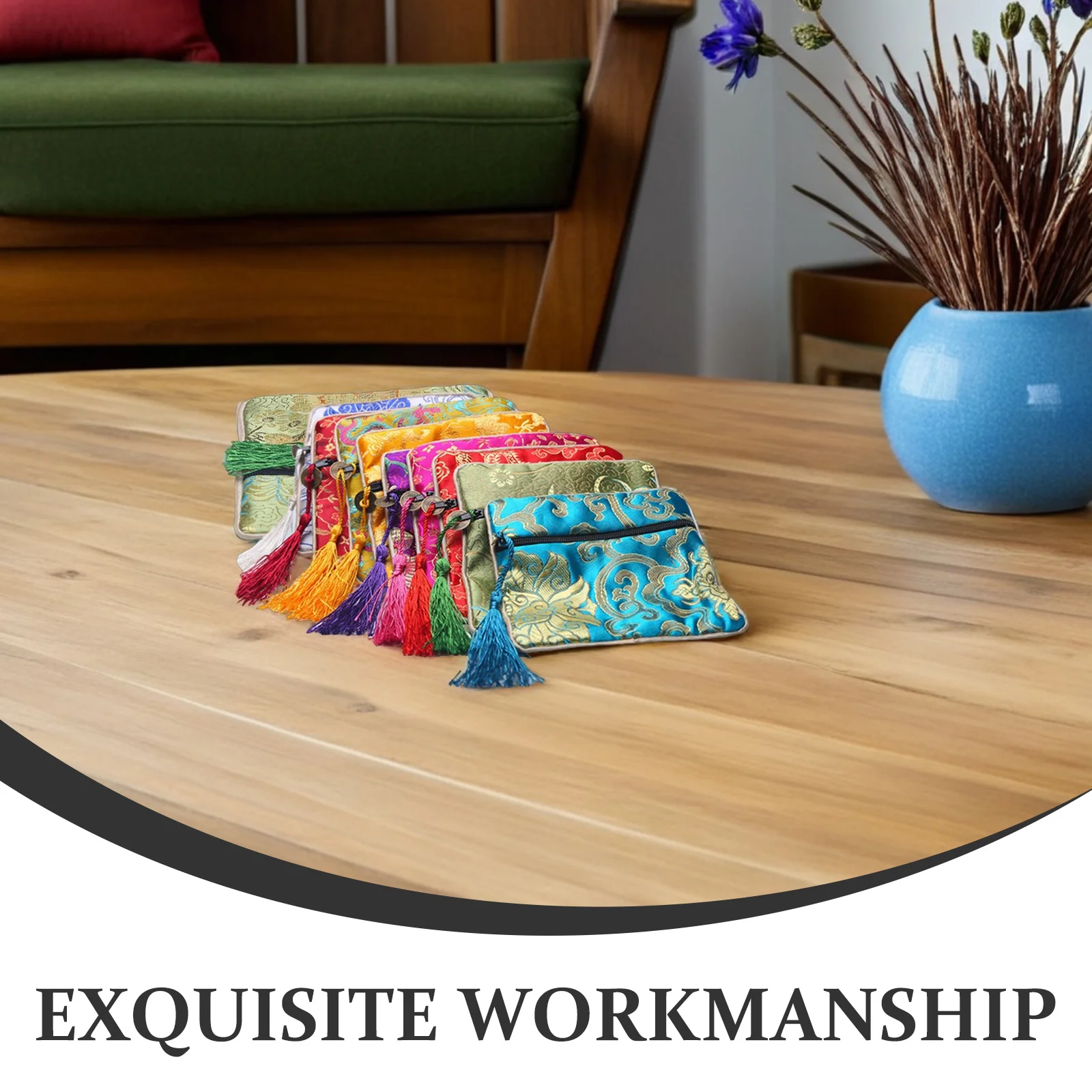 10 قطعة الحقيبة والمجوهرات النمط الصيني الديباج شنطة هدايا لحفل الزفاف لصالح مجوهرات تخزين سوار القرط قلادة الحقيبة