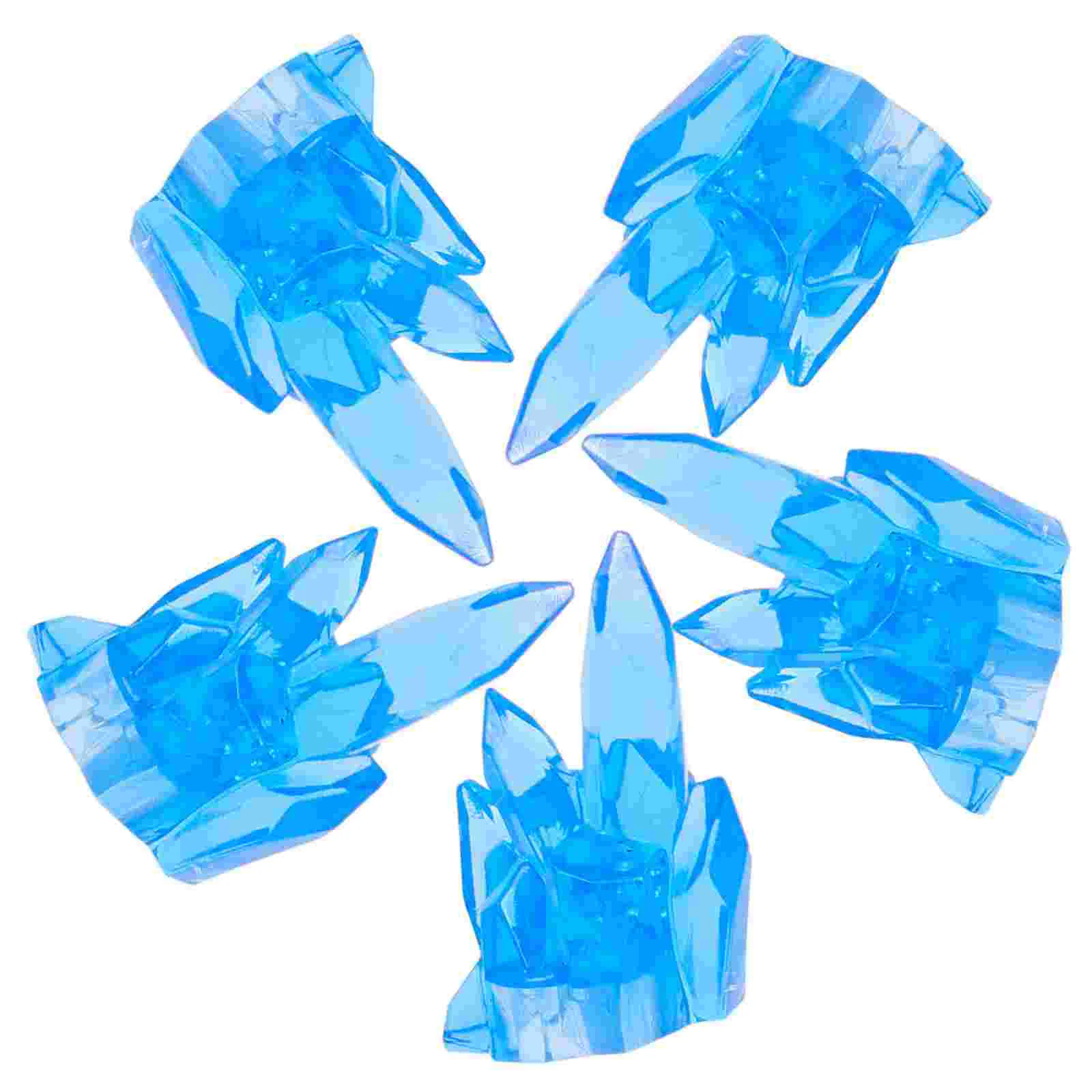 

5 Pcs Ice Cube Model Special Effects Fire Flames Sky-blue Plastic Dinosaur Transforming