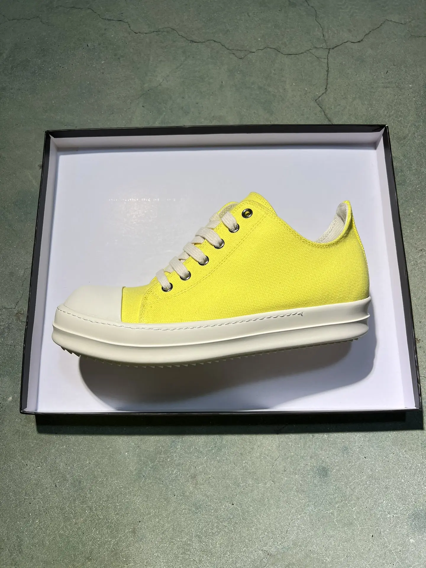 Brand Ricks Luxury Yellow Canvas Low Top Quality Owens Men Shoes Lace Up Women Sneaker Fashion Casual Owens Design boots & Shoes