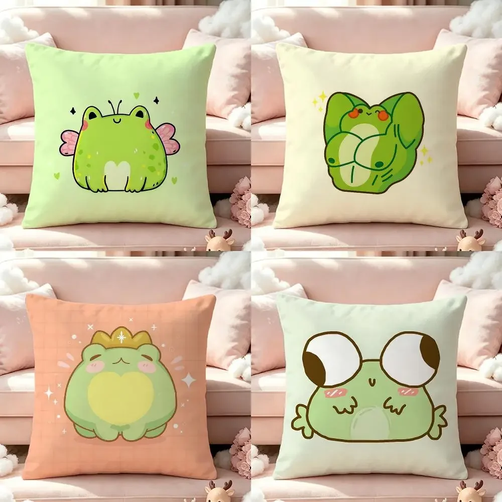Froggy Cushion Cover Pillow Multi‑size Short Plush Pillow Cute Simple Style For Living Room Bedroom Birthday Gift