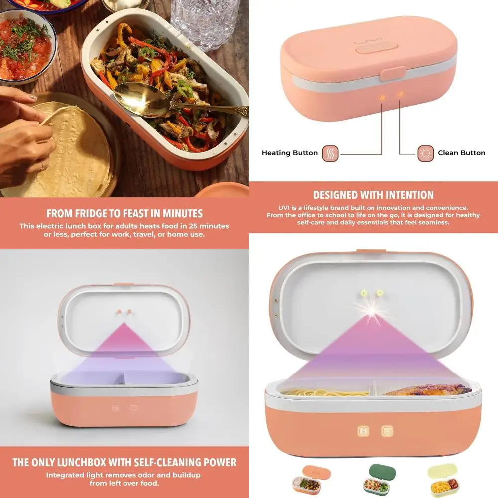 

Портативный электрический ланч-бокс с УФ-дезинфицирующим средством — самонагревающийся и охлаждающий для взрослых, идеально подходит для работы или путешествий