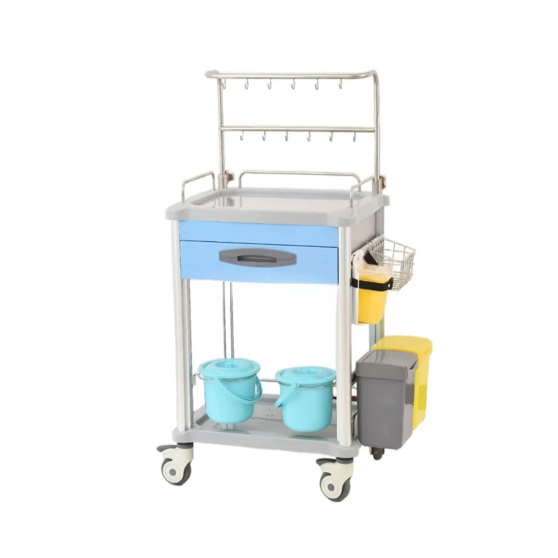 

High-quality aluminum infusion trolley Therapeutic care trolley with wheels Hospital furniture