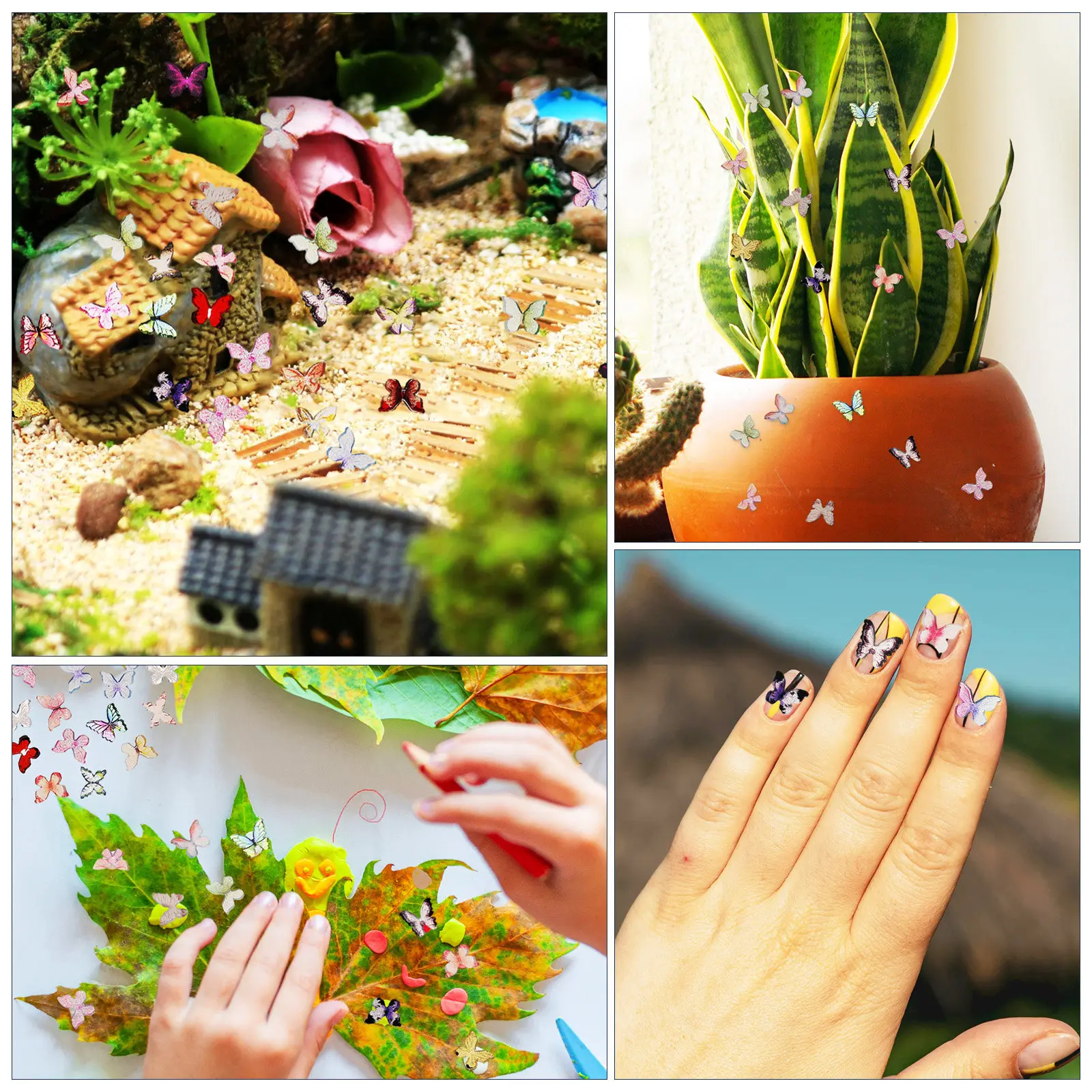 

50 шт. миниатюрных бабочек из смолы для поделок, декоративные элементы для DIY-проектов, букетов ручной работы, украшения для кукольных домиков, маленькие бабочки