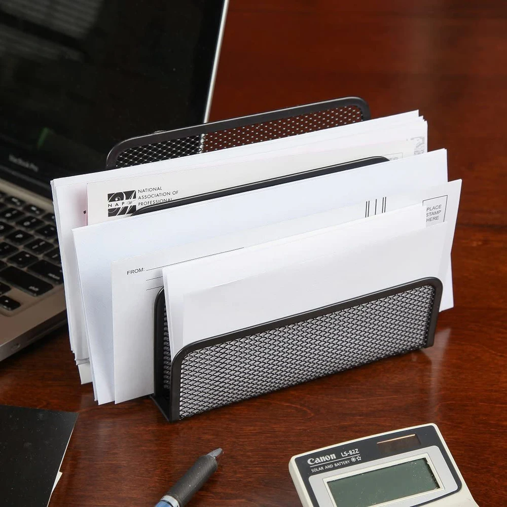 منظم مكتب منظم البريد المكتبي منظم المستندات منظم الورق حامل الملفات المعدنية منظم الدفتين #2