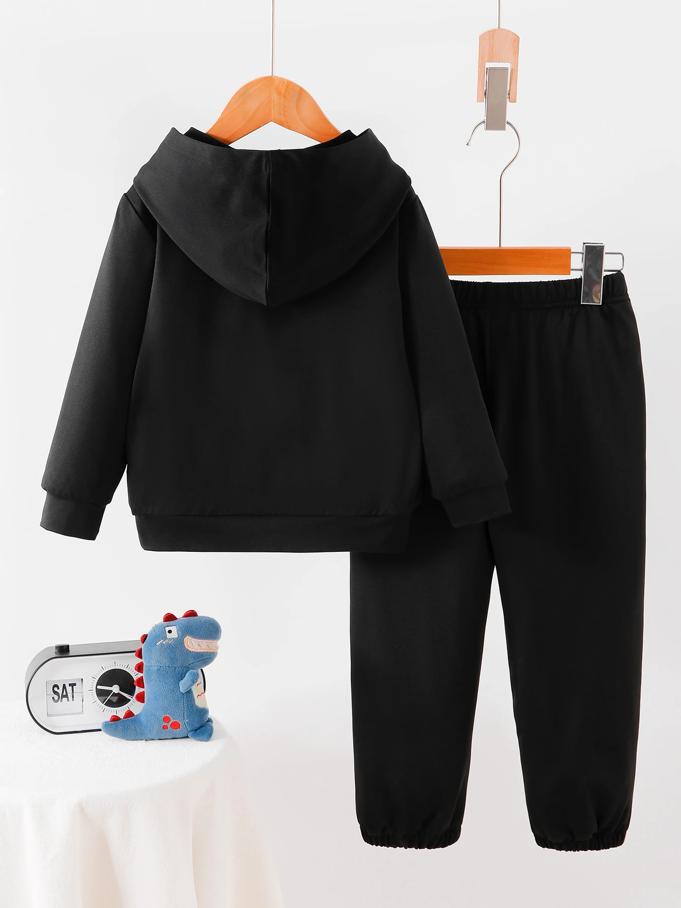 2PCS Boys Spring Autumn Long Sleeve Hoodie Comfortable Pants Set Dinosaur Pattern Fashionable Stylish Children's Clothing
