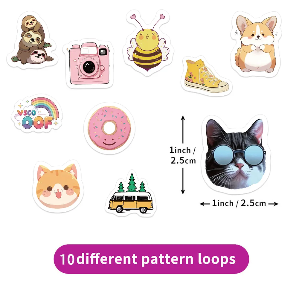 500PCS Fun Waterproof Graffiti Stickers, Small Fresh Decorative Stickers, Laptop, Refrigerator, Stationery Stickers