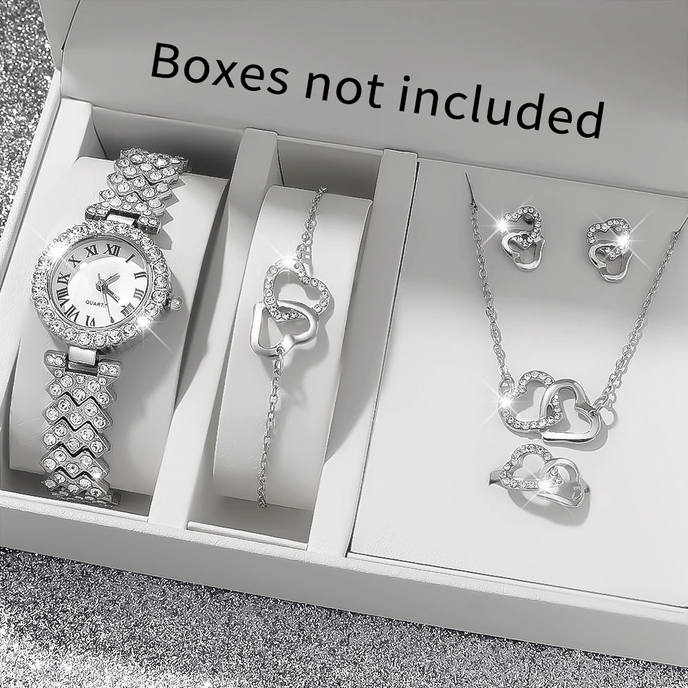 6-piece women's watch+accessory set, new fashionable watch+elegant accessories, the best choice for gift giving