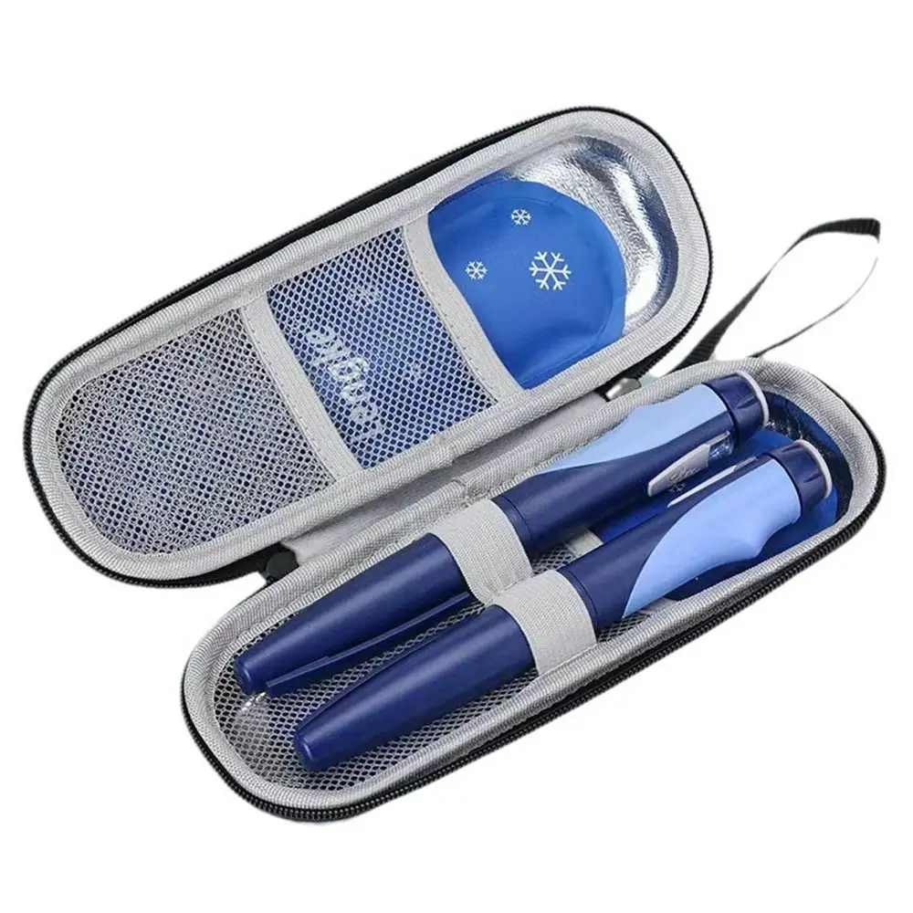 Durable EVA Insulin Cooling Bag Waterproof with Gel Pocket Pill Protector Thermal Insulated Medicine Travel Cooler for Diabetics