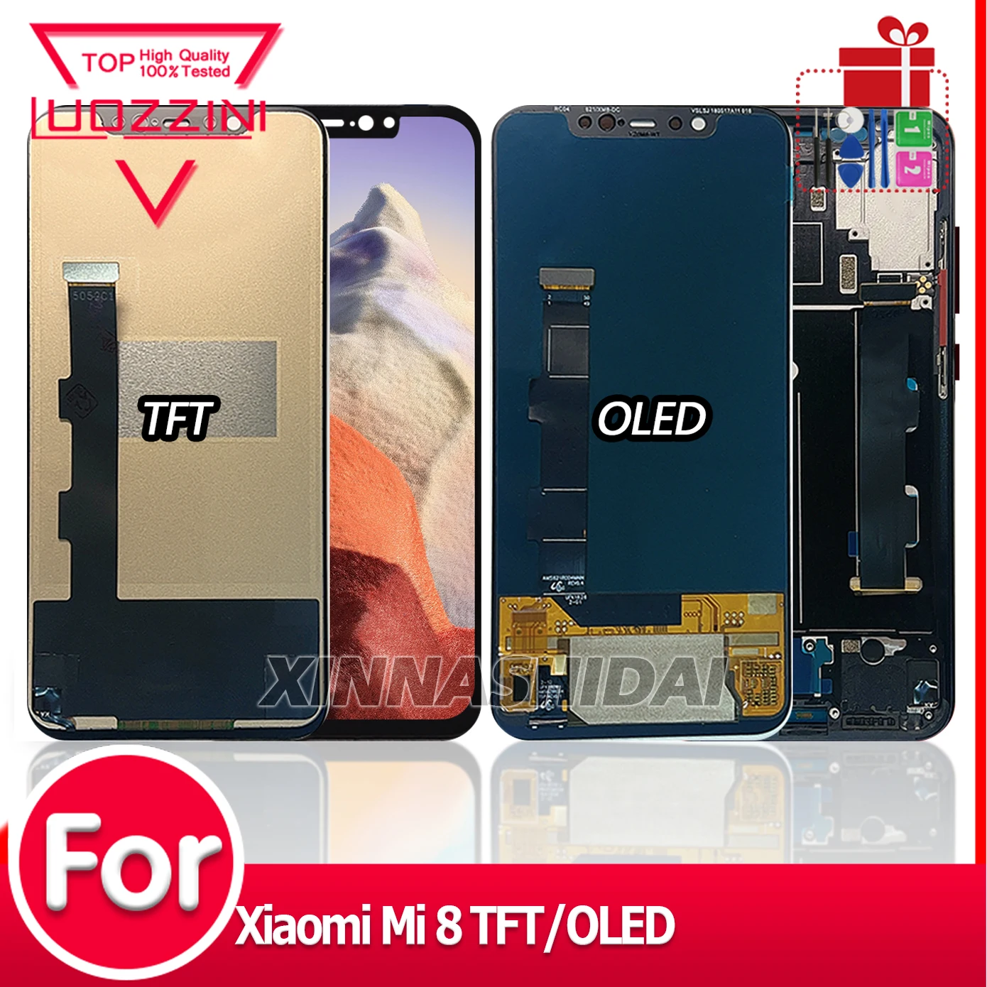 Super Quality TFT/OLED For Xiaomi Mi 8 LCD Display For  Mi 8 Touch Screen Digitizer Screen Repair+ Frame M1803E1A Screen Parts