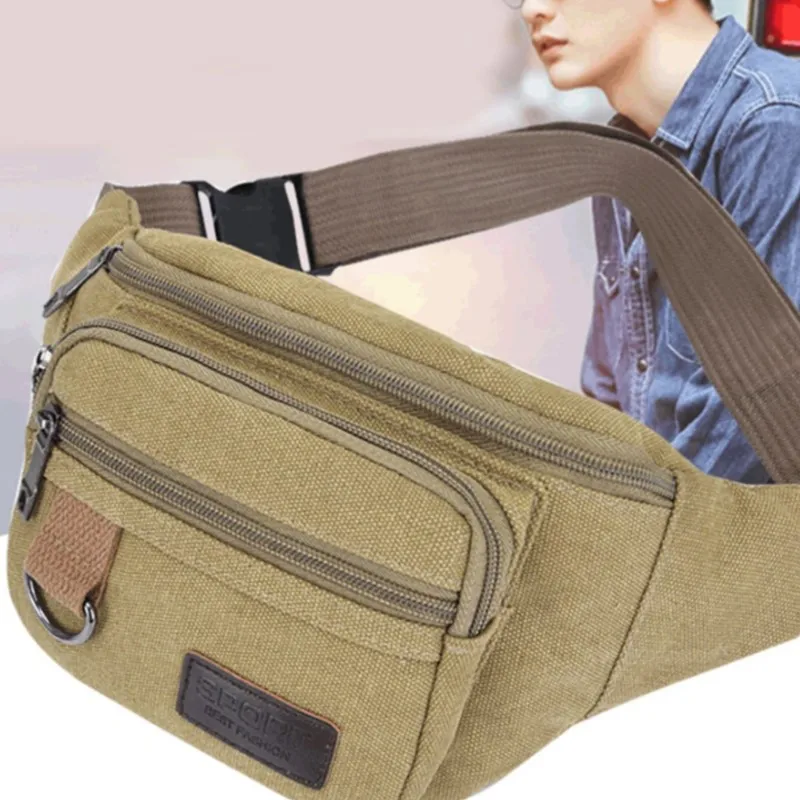 

Chest Bag Canvas Waist Bag Women Men's Belt Bag Fashion Bum Bag Travel Purse Bag for Phone Pouch Pocket Hip Bag Waist Pack Male
