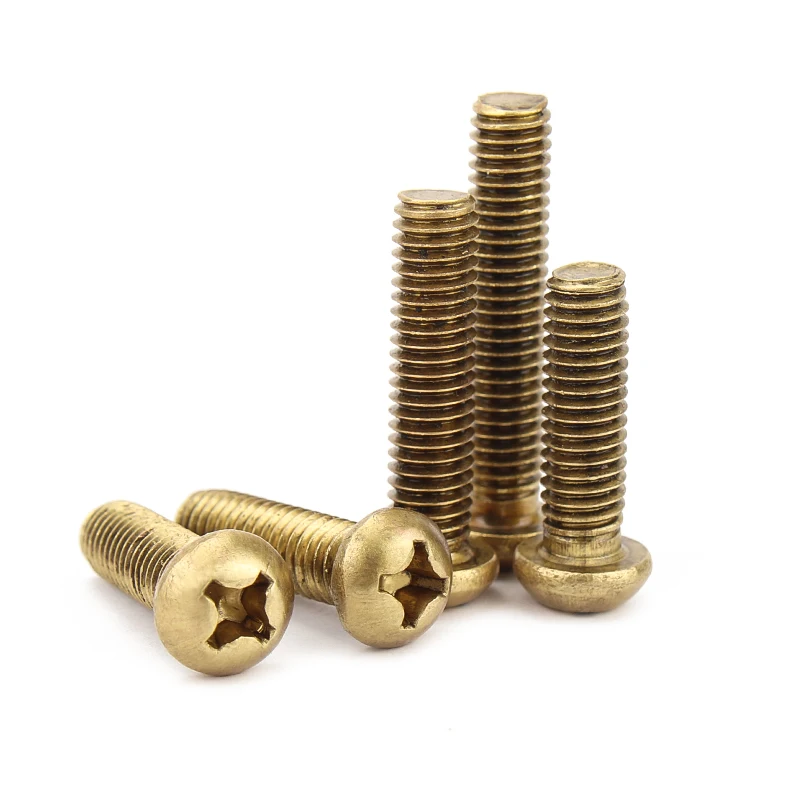 50Pcs ISO7045 DIN7985 GB818 M2 M2.5 M3 Copper Machine Screws Phillips Machine Pan Head Brass Screws