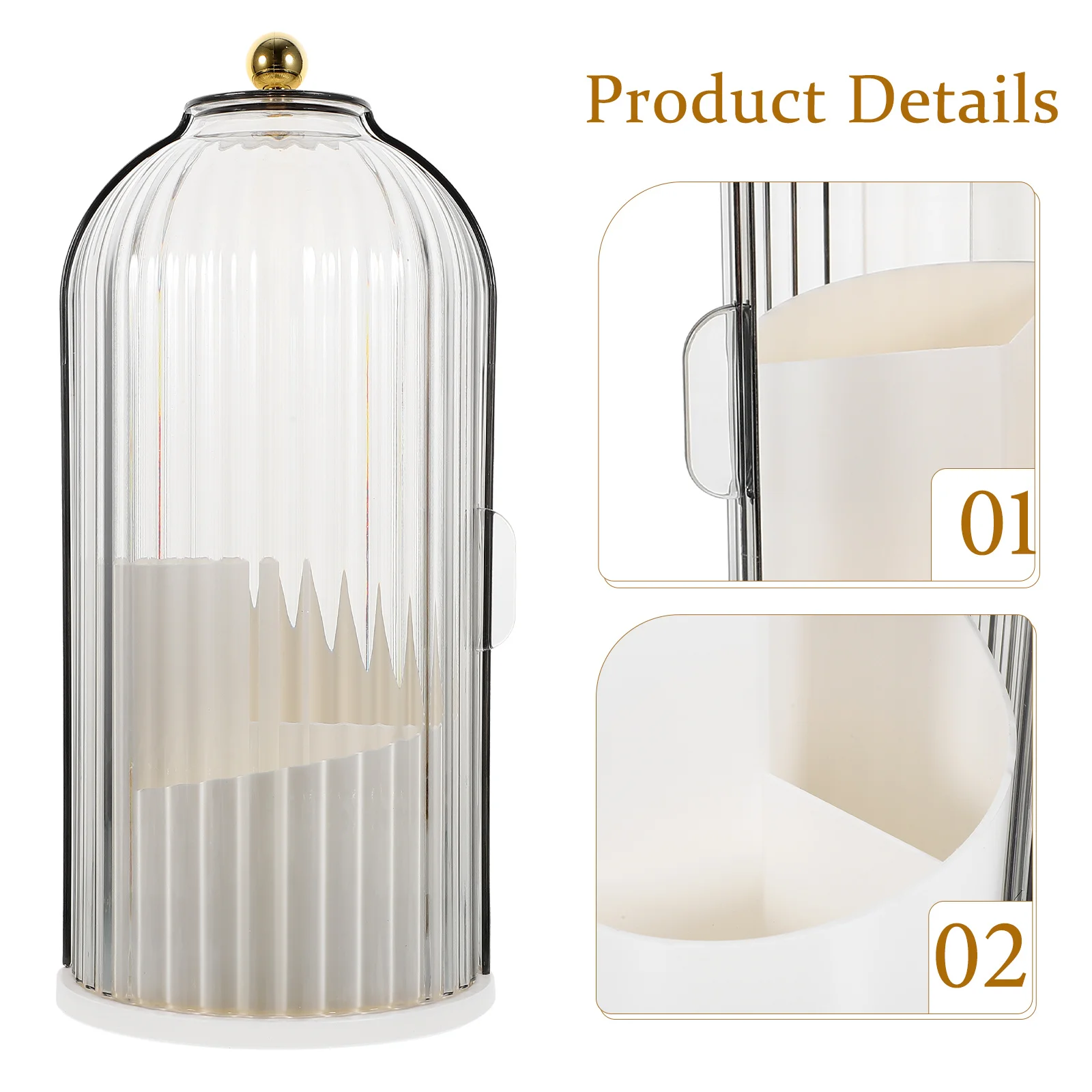 

Rotation Makeup Brush Organizer 360° Smooth Rotating Clear Storage Box For Vanity Desktop Bathroom Pen Holder