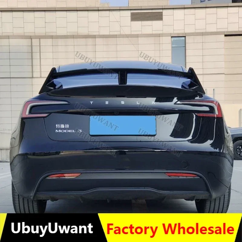 New Design Car ABS Trunk Wing Spoiler For new Tesla Model 3 2023 2024+ GLOSSY BLACK  CARBON COLOR Performance Trunk Spoiler Wing