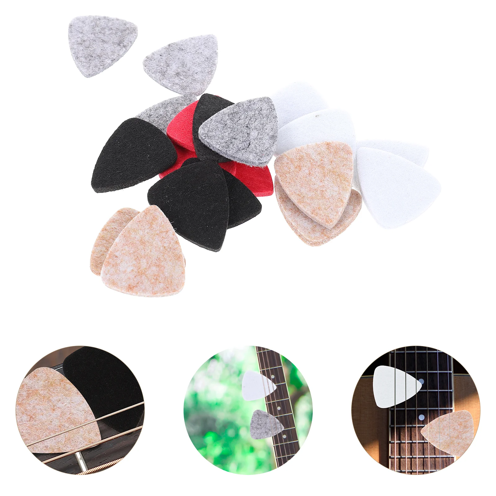 

20 Pcs Guitar Felt Picks Acoustic Electric Brass for Music Instrument Accessory