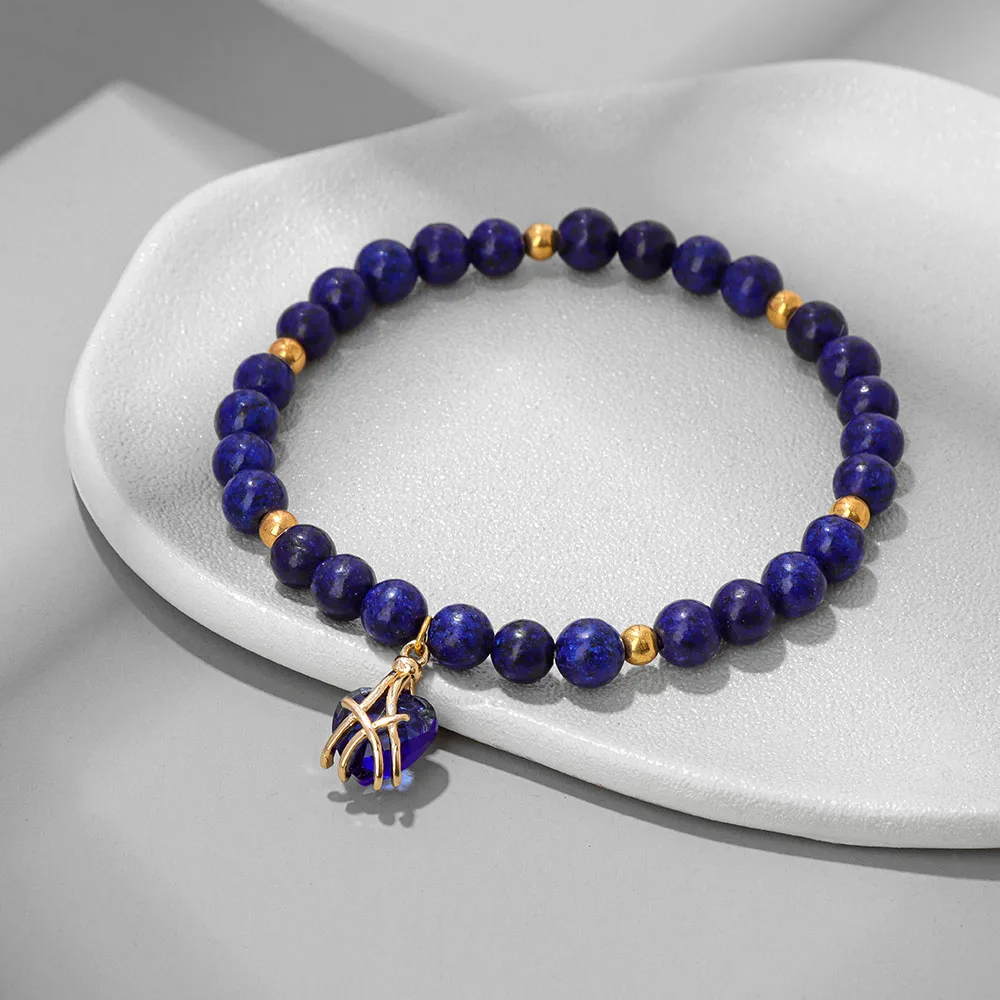 Großhandel Naturstein Rosa Rosenquarz Perlen Armband Frauen Tigerauge Katzenauge Perlen Herz Anhänger Armbänder Heilung Schmuck – Detail 14
