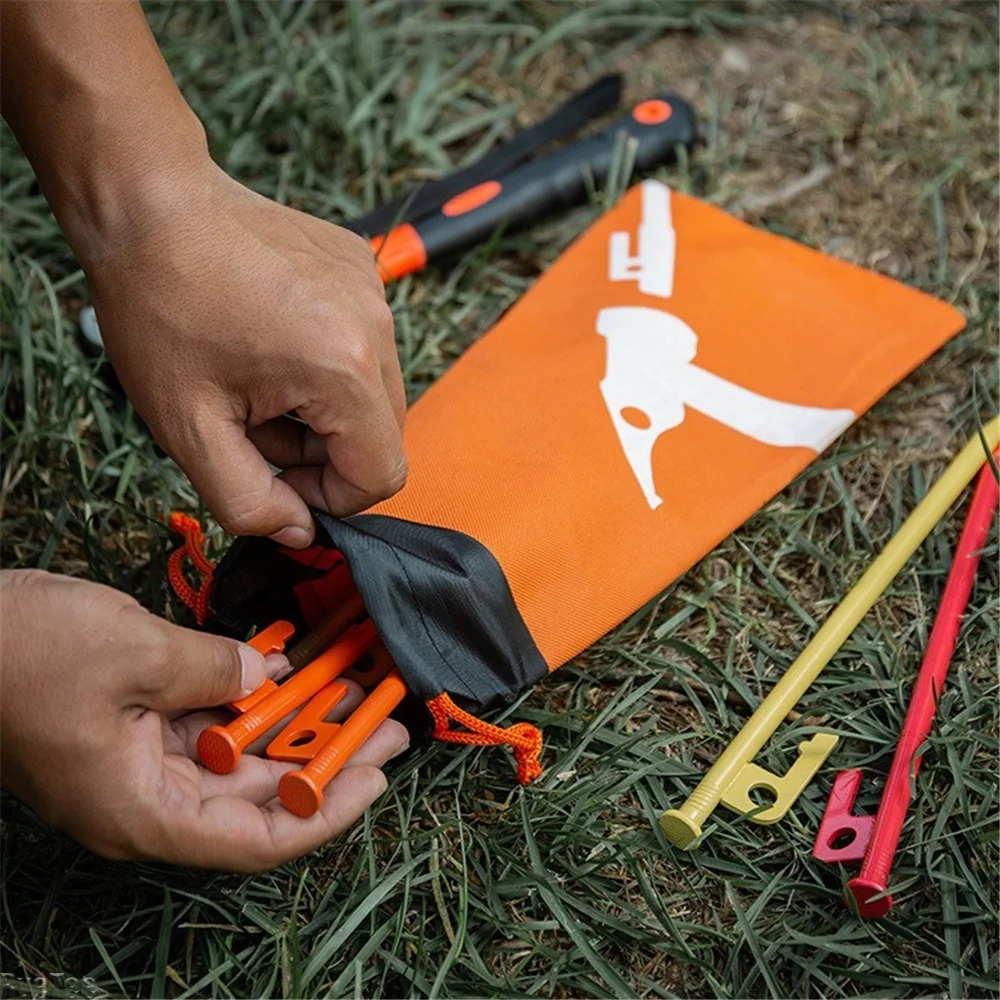 30cm Outdoor Tent Peg Storage Bag, Oxford Cloth Camping Pouch, Organizer for Tent Stakes & Hammer, Camping Accessory