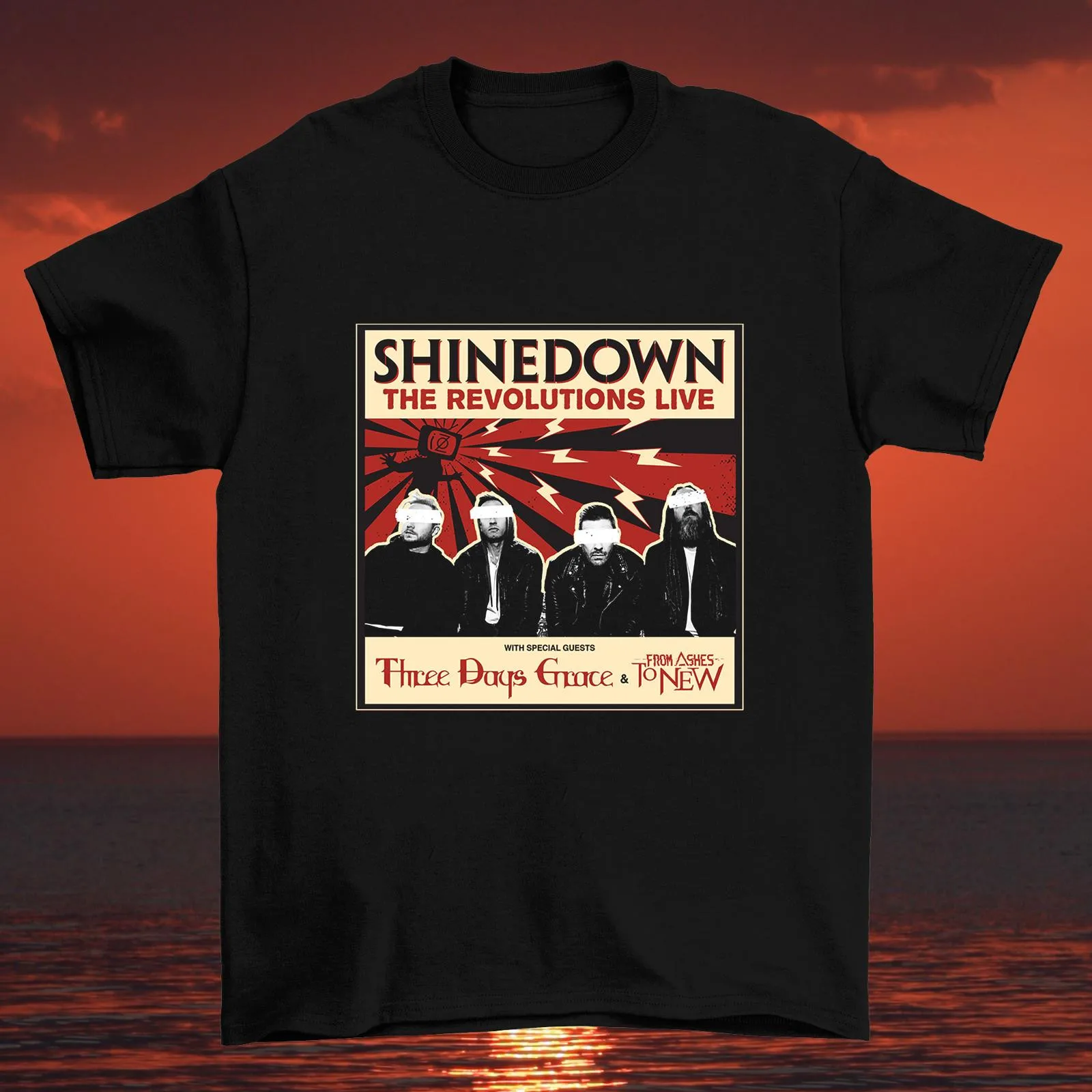 

USA TOUR 2024 SHINEDOWN Three Days Grace T Shirt Full Size
