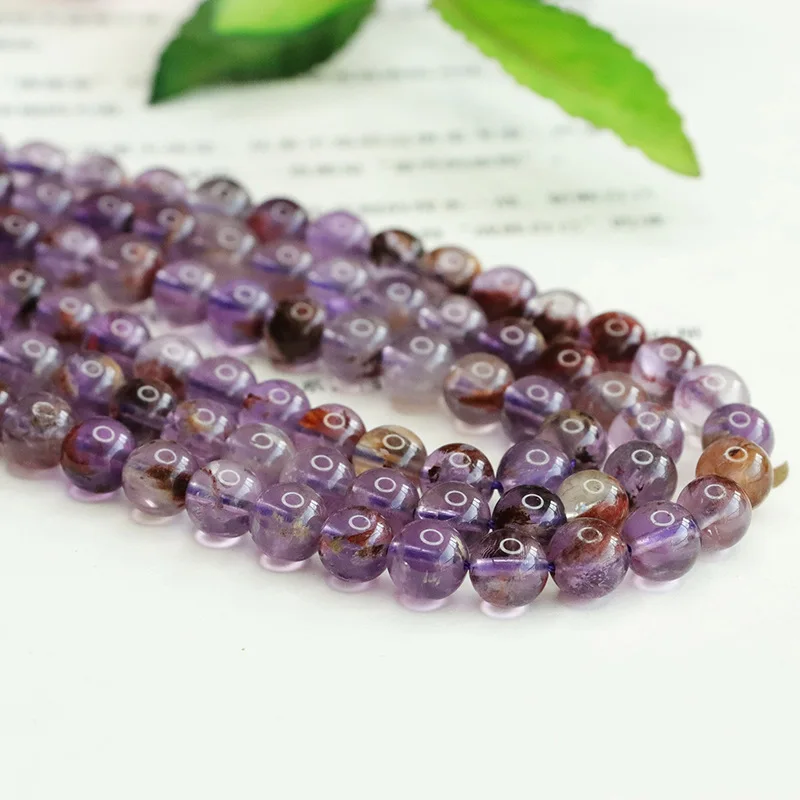 Purple ghost long chain bead string purple titanium crystal work in progress DIY jewelry accessories